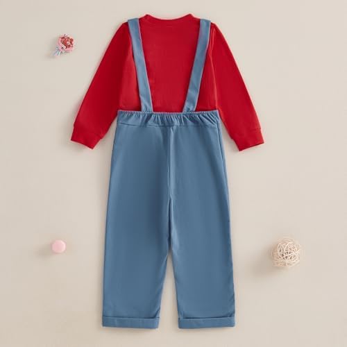 Toddler Girl Fall 2Pc Striped Top Denim Pant Outfit
