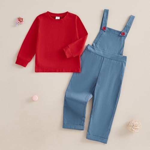 Toddler Girl Fall 2Pc Striped Top Denim Pant Outfit