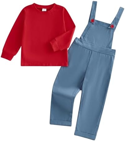 Toddler Girl Fall 2Pc Striped Top Denim Pant Outfit