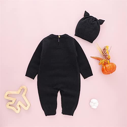 My First Halloween Outfit Baby Boy Girl Knit Jumpsuit with Hat