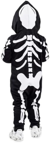 Tipsy Elves Skeleton Halloween Costume Jumpsuit for Babies Toddlers Spooky Fun Unisex