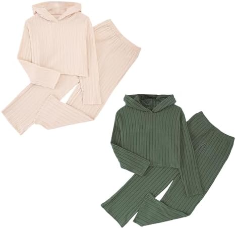 AMIMOJY Baby Girls Two-Piece Sweatshirt Trouser Set for Autumn