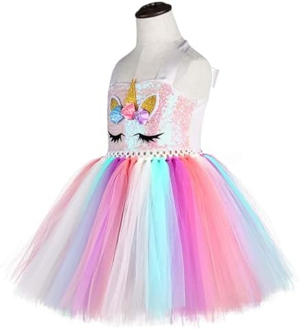 Shimmer Unicorn Dress for Girls 1-10Y