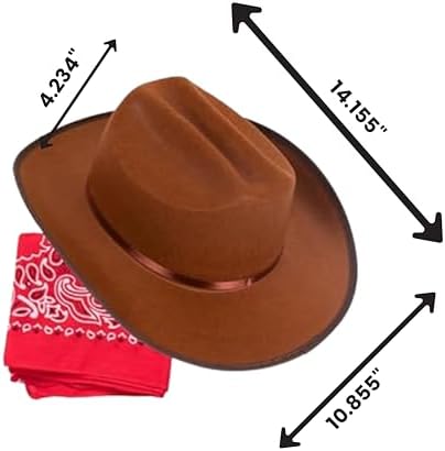 Junior Wild West Cowboy Hat - Red Bandana Kids Western Accessories