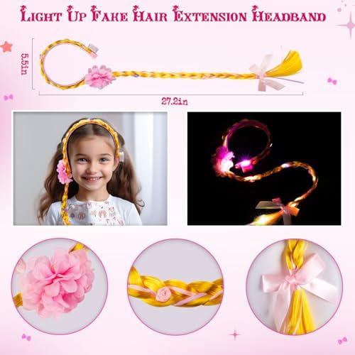 Meland Pink Princess Dress Up Set Light-Up Accessories for Girls