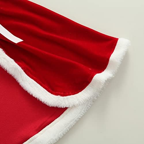Christmas Cloak for Kids Winter Warmth Fur-trimmed Velvet-Kids Costume