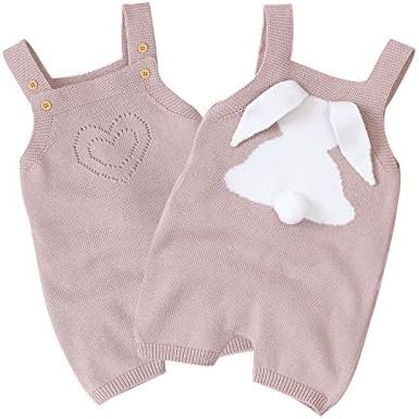 Cute Easter Costume for Toddler Girls Pink Knitted Blouse Jumpsuit