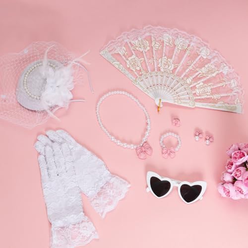 Fumwase 8-Piece White Tea Party Accessories Set for Girls