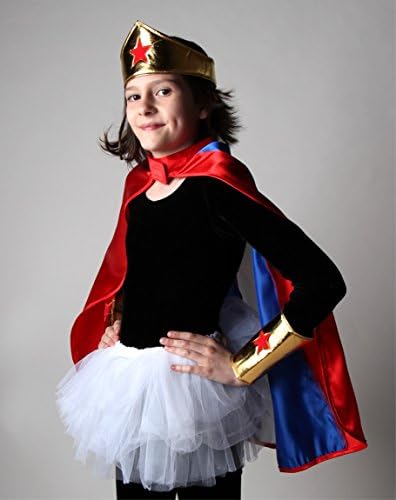 Girls Gold Wonder Crown Superhero Costume Set