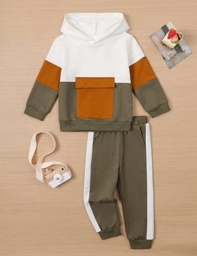 mkodopy Toddler Boy Hoodie Sweatset Set