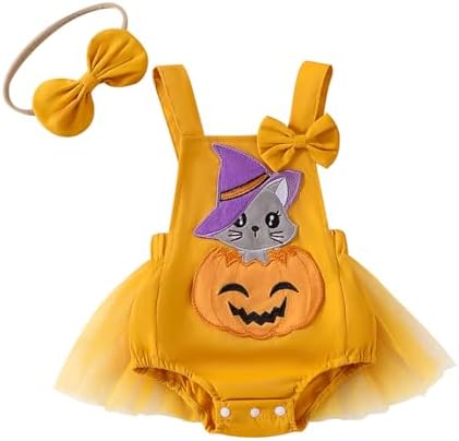 Halloween Baby Girls pumpkin costume romper 0-3 months