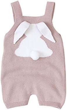 Cute Easter Costume for Toddler Girls Pink Knitted Blouse Jumpsuit
