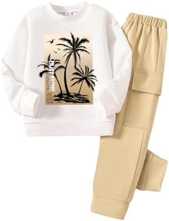 Adorable Toddler Boys Sweatshirt Cargo Pants Set