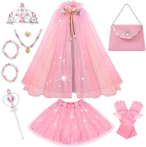Meland Princess Dress Up Set for Little Girls Glitter Party wears