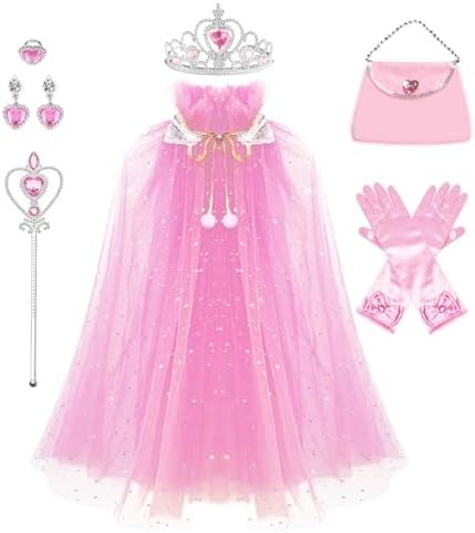 ADCARE Princess Cape Set for Girls appraisal Kids Halloween Party Dressing Up
