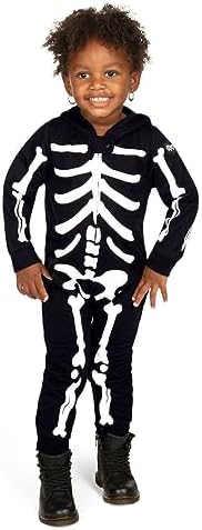 Tipsy Elves Skeleton Halloween Costume Jumpsuit for Babies Toddlers Spooky Fun Unisex
