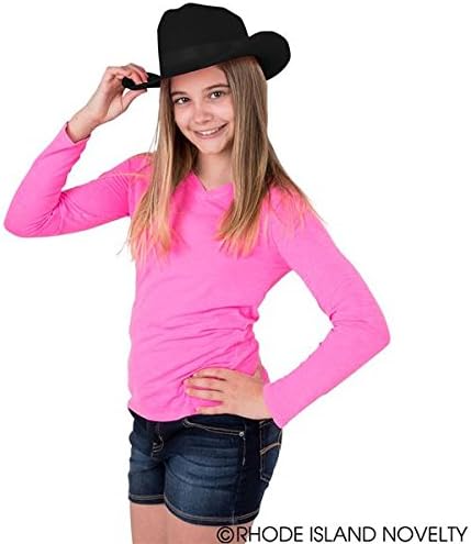 Rhode Island Novelty Black Cowboy Kids Felt Hat Youth Size