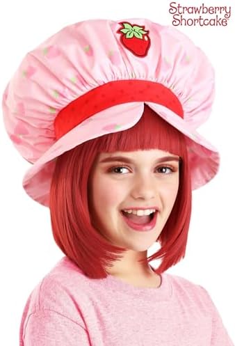 Strawberry Shortcake Wig for Girls Red Bob Cut officially licensed