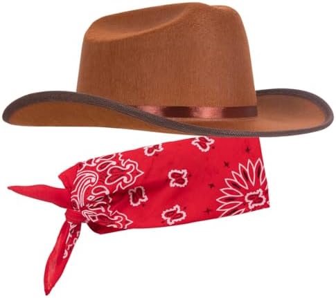 Junior Wild West Cowboy Hat - Red Bandana Kids Western Accessories