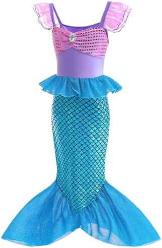 Mermaid princess costume with accessories for girls 3-10 years