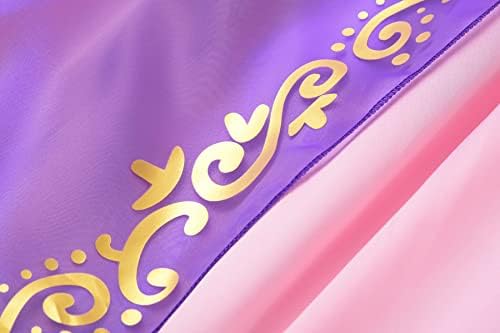 ReliBeauty Girls Dress Puff Sleeve Princess Costume 6-7 Purple with Accessories