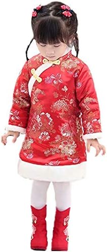 Baby Girls Dress Traditional Cheongsam Tang Quilted New Year Costume for Girls