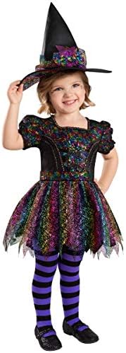 Spirit Halloween Toddler Sequin Witch Costume with Witch Hat Spooky Fun