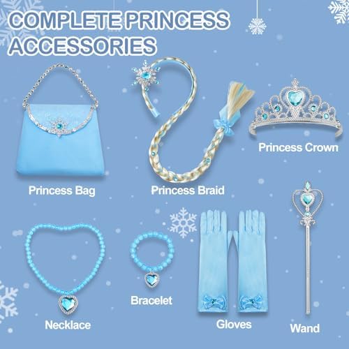 Davvew Princess Lights Up Dress Halloween Christmas Toddler Dress Up