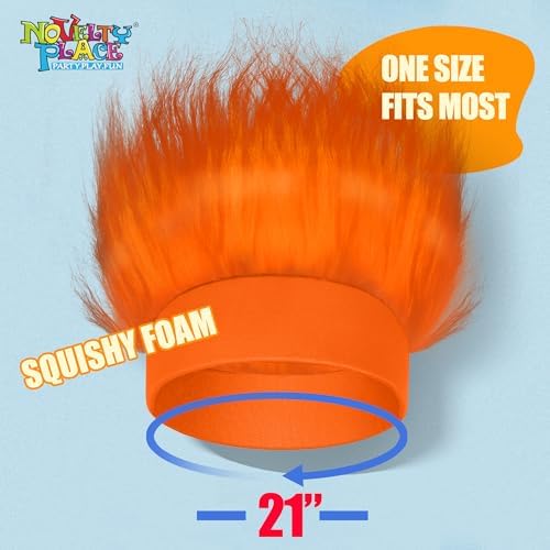 Crazy Orange Hairy Wig Headband - Novelty Place