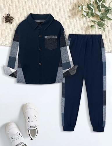 Boys Plaid Pullover Activation Set