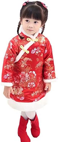 Baby Girls Dress Traditional Cheongsam Tang Quilted New Year Costume for Girls