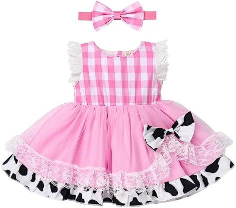 Gingham Animal Print Baby Tutu Dress