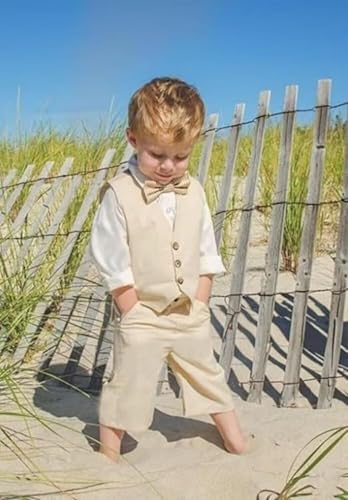 CUCUSIS Boys Linen Suits Summer 2-Piece debating set