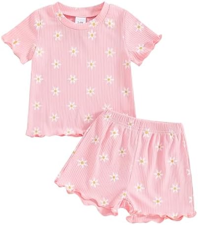 AMIMOJY Baby Girls Summer Dress Set 2Pcs