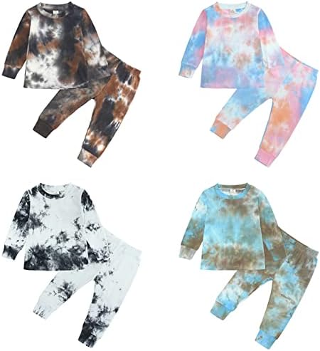 Toddler Boys Girls Fall Sweatshirt Tie Dye Set 2 Pcs