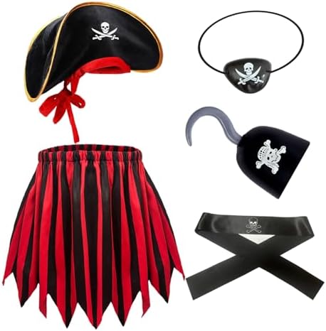 5-Piece Kids Pirate Costume Complete Halloween Accessories