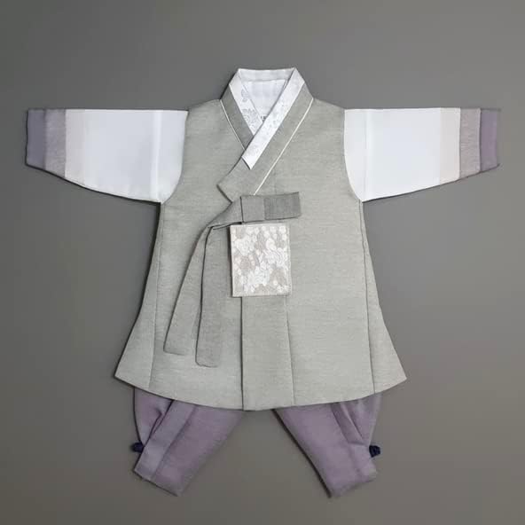Festive Korean Striped Baby Boy Hanbok for Drops to 15