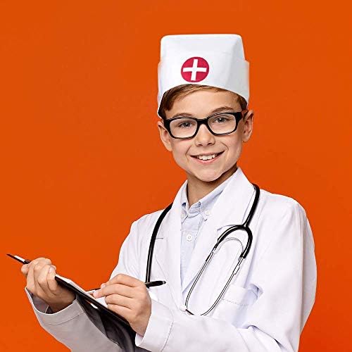 ArtCreativity Classic White Nurse Hat for Kids - Halloween Party Costume