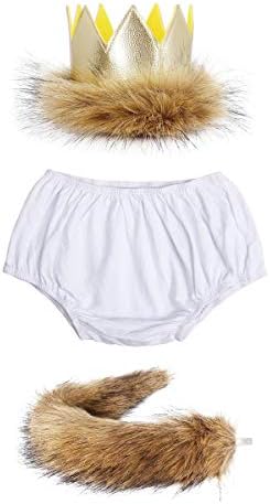 Happy First Birthday Lion Cake Smash Party Outfit for Baby Boys