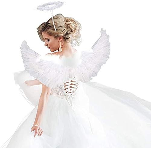 Angel Costume Wings Halo White Costume for Girls and Boys