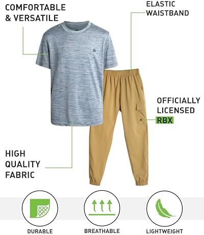 RBX Boys Active Outfit Set - T-Shirt Cargo Jogger Pants