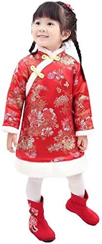 Baby Girls Dress Traditional Cheongsam Tang Quilted New Year Costume for Girls