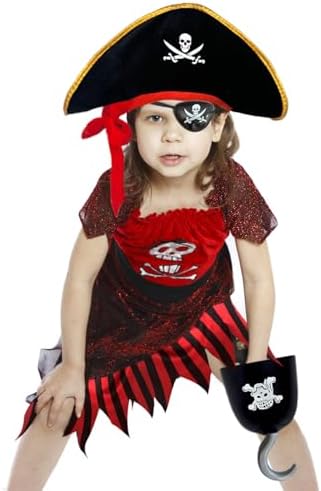 5-Piece Kids Pirate Costume Complete Halloween Accessories