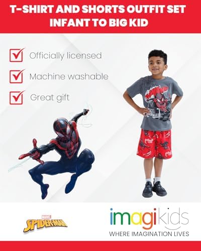 Marvel Spider-Man T-Shirt Shorts Set for Babies to Teens