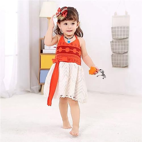 Princess Costume Accessories - Red Hair Bow Necklace and Flower Clips