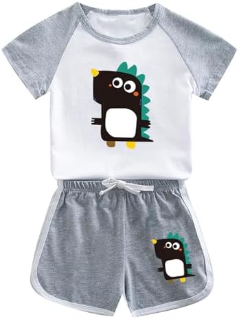 Cute Dinosaur Tracksuit for Boys 1-12 Summer Outfit Easy to Wear
