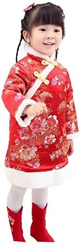 Baby Girls Dress Traditional Cheongsam Tang Quilted New Year Costume for Girls