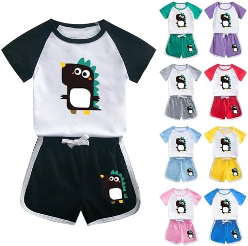 Cute Dinosaur Tracksuit for Boys 1-12 Summer Outfit Easy to Wear