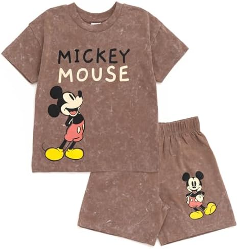 Disney Mickey Mouse Small to Big Kid T-Shirt and Shorts Set