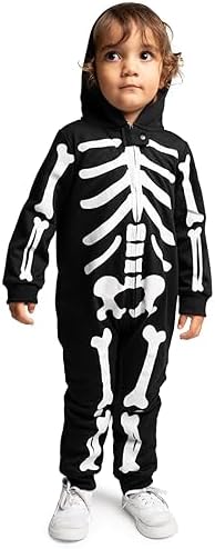 Tipsy Elves Skeleton Halloween Costume Jumpsuit for Babies Toddlers Spooky Fun Unisex